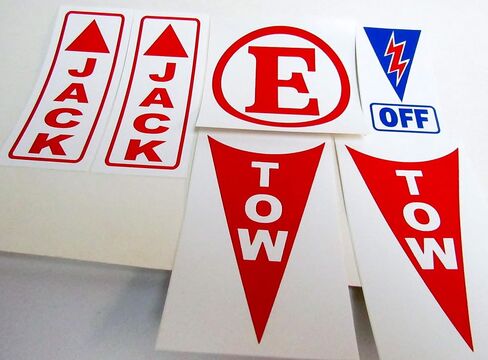 Vulcan Race Decal Pack SCCA, Battery Safety Off, Fire Extinguisher, Jack Up/Triangle Tow Down in Saudi Arabia
