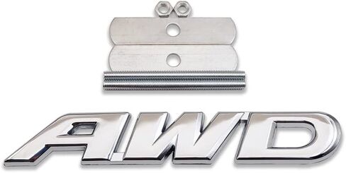 Generic 3D Metal AWD Logo Emblem All-Wheel Drive Trunk Lid Badge Off Road Sticker 4X4 Sport Decal Car Trunk Replacement for Universal Vehicle (Rear,Chrome) in Kuwait