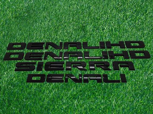 3D Letter Side Door Rear Tailgate Emblem Badge Nameplate Compatible for 2011-2019 Sierra 2500HD 3500HD Denali HD Set of 4Pcs (Gloss Black) in Kuwait