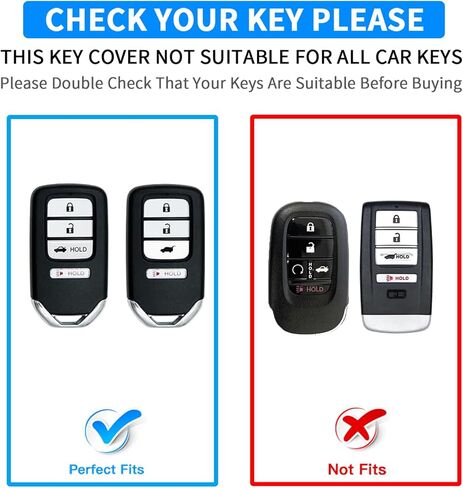 غطاء QBUC Key Fob لهوندا، 2015-2022 يناسب مفتاح Honda Accord Insight الذكي، ملحقات HR-V Odyssey Key Protector Pilot Key Fob Case 4 أزرار (أسود-وردي) in Kuwait