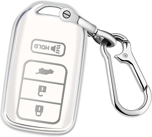 غطاء QBUC Key Fob لهوندا، 2015-2022 يناسب مفتاح Honda Accord Insight الذكي، ملحقات HR-V Odyssey Key Protector Pilot Key Fob Case 4 أزرار (أسود-وردي) in Kuwait