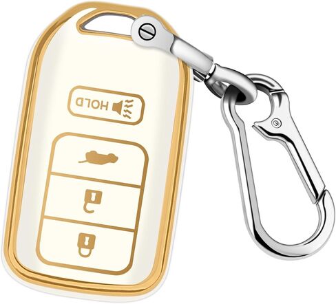 غطاء QBUC Key Fob لهوندا، 2015-2022 يناسب مفتاح Honda Accord Insight الذكي، ملحقات HR-V Odyssey Key Protector Pilot Key Fob Case 4 أزرار (أسود-وردي) in Kuwait