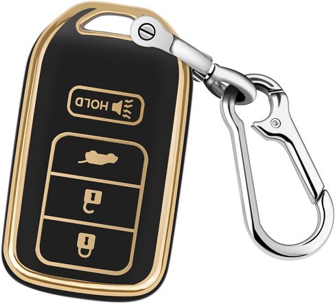 غطاء QBUC Key Fob لهوندا، 2015-2022 يناسب مفتاح Honda Accord Insight الذكي، ملحقات HR-V Odyssey Key Protector Pilot Key Fob Case 4 أزرار (أسود-وردي) in Kuwait