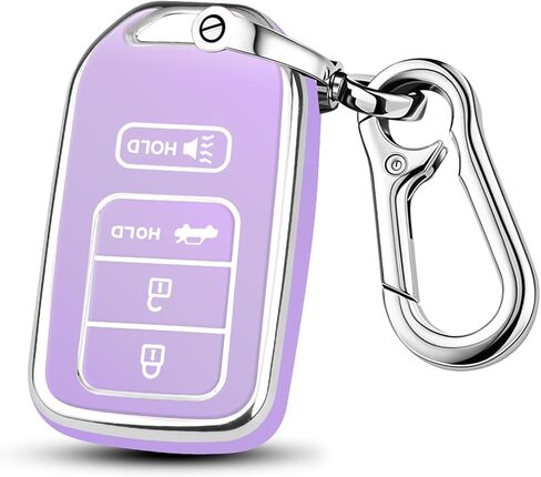 غطاء QBUC Key Fob لهوندا، 2015-2022 يناسب مفتاح Honda Accord Insight الذكي، ملحقات HR-V Odyssey Key Protector Pilot Key Fob Case 4 أزرار (أسود-وردي) in Kuwait