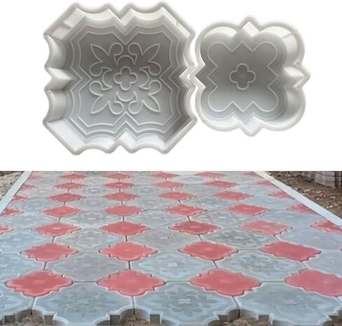 2Pcs Stepping Brick Molding Form Reusable Accessory DIY Template Concrete Molds for Cement Stepping Stone Forms for Backyard Landscape Patio Garden Lawn Pavement in Saudi Arabia