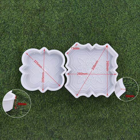 2Pcs Stepping Brick Molding Form Reusable Accessory DIY Template Concrete Molds for Cement Stepping Stone Forms for Backyard Landscape Patio Garden Lawn Pavement in Saudi Arabia