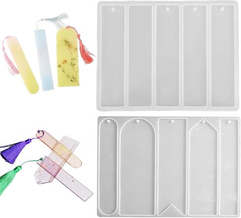 Resin Mold, Resin Molds Silicone with Tassels Bulk, Bookmark Making Kit Bookmark Resin Mold for DIY Tassel Bookmark Decoration in Kuwait