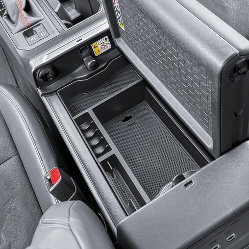 منظم صينية وحدة التحكم المركزية متوافق مع ملحقات Toyota RAV4 2026، 2026 RAV-4 مسند الذراع، حاوية إدراج مادة ABS، صندوق تخزين ثانوي مع وسادات مطاطية in Kuwait