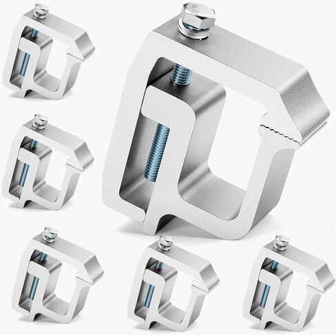 moveland Truck Cap Clamps 6 Pack, Heavy Duty No Drill Camper Shell Mount, Anti-Loose Truck Bed Rail Clamps Fit F150 F250 Ram Silverado Tundra Titan, Secure & No Damage Installation in Saudi Arabia