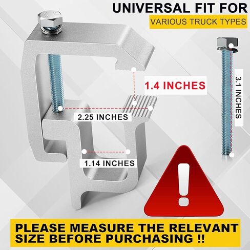 moveland Truck Cap Clamps 6 Pack, Heavy Duty No Drill Camper Shell Mount, Anti-Loose Truck Bed Rail Clamps Fit F150 F250 Ram Silverado Tundra Titan, Secure & No Damage Installation in Saudi Arabia