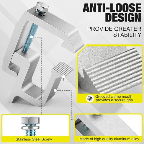 moveland Truck Cap Clamps 6 Pack, Heavy Duty No Drill Camper Shell Mount, Anti-Loose Truck Bed Rail Clamps Fit F150 F250 Ram Silverado Tundra Titan, Secure & No Damage Installation in Saudi Arabia