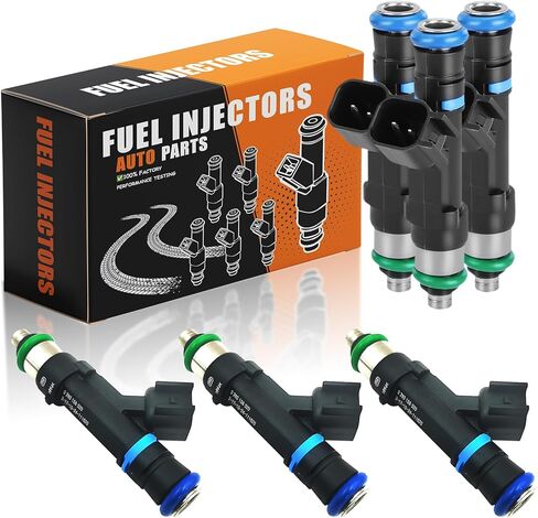 0280158020 Upgraded 4-hole Fuel Injectors Fit For:-Jeep Grand Cherokee 2005-2010, Liberty 2004-2012; For:-Dodge Dakota 2004-2011, Durango 2004-2009; For:-RAM 1500 2004-2010 -3.7L [6PCS] in Saudi Arabia