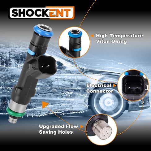 0280158020 Upgraded 4-hole Fuel Injectors Fit For:-Jeep Grand Cherokee 2005-2010, Liberty 2004-2012; For:-Dodge Dakota 2004-2011, Durango 2004-2009; For:-RAM 1500 2004-2010 -3.7L [6PCS] in Saudi Arabia