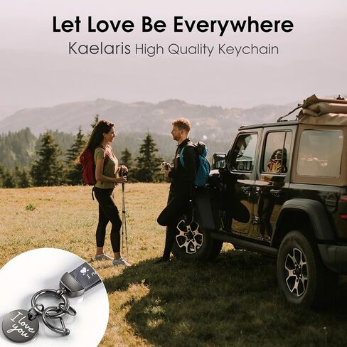Drive Safe Keychain for Him, Leather Keychain for Men, I Love You Gift for Boyfriend Birthday, Car Key Fob with Leather Strap & Metal I Love You in Saudi Arabia