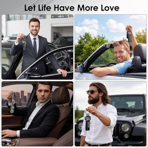 Drive Safe Keychain for Him, Leather Keychain for Men, I Love You Gift for Boyfriend Birthday, Car Key Fob with Leather Strap & Metal I Love You in Saudi Arabia