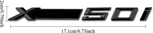 Precision-Cut X Models 30i & 50i Trunk Emblems - Gloss Black/Mirror Chrome | No Residue Tape | Weatherproof ABS | 2000-2026 Replacement for Original Renovation (50i, Black) in Kuwait