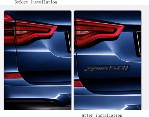Precision-Cut X Models 30i & 50i Trunk Emblems - Gloss Black/Mirror Chrome | No Residue Tape | Weatherproof ABS | 2000-2026 Replacement for Original Renovation (50i, Black) in Kuwait