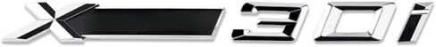 Precision-Cut X Models 30i & 50i Trunk Emblems - Gloss Black/Mirror Chrome | No Residue Tape | Weatherproof ABS | 2000-2026 Replacement for Original Renovation (50i, Black) in Kuwait