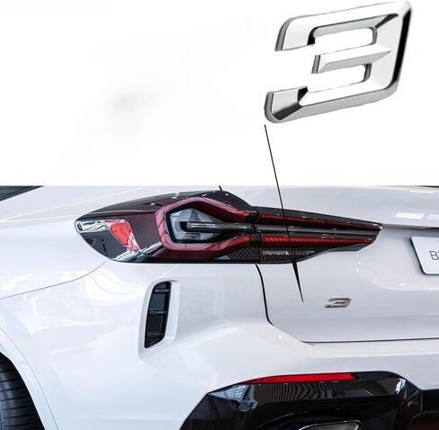 Precision-Cut X Models 30i & 50i Trunk Emblems - Gloss Black/Mirror Chrome | No Residue Tape | Weatherproof ABS | 2000-2026 Replacement for Original Renovation (50i, Black) in Kuwait