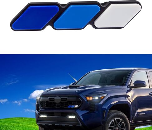 Tri-Color Front Grille Badge Emblem, Universal Compatible with Toyota Tacoma Tundra 4Runner Rav4 Highlander & Other Mesh or Slotted Grille (Yellow, Orange, Red) in Saudi Arabia