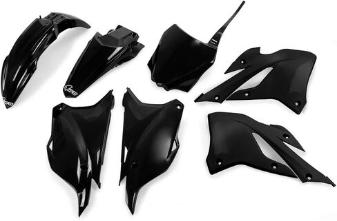 طقم بلاستيكي كامل من UFO Plast باللون الأسود متوافق مع Kawasaki KX 85/KX 112 2022-2025 in Kuwait