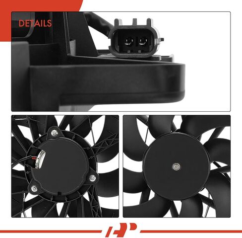 مجموعة مروحة تبريد رادياتير المحرك A-Premium متوافقة مع موديلات مختارة من سيارات فيات - 500 2012-2017 in Kuwait
