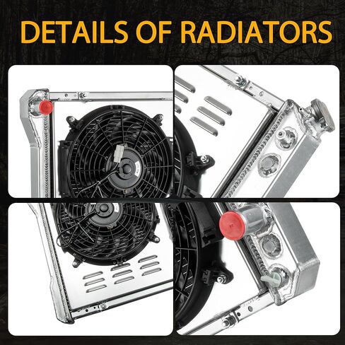 3 Row Aluminum Radiator & Fan Shroud Kit Compatible with 1982-1992 Chevrolet Camaro 2.5L L4 3.1L V6 5.0L 5.7L V8 Radiator with fans for 1982-1992 Pontiac Firebird 2.5L L4#DPI951 in Kuwait