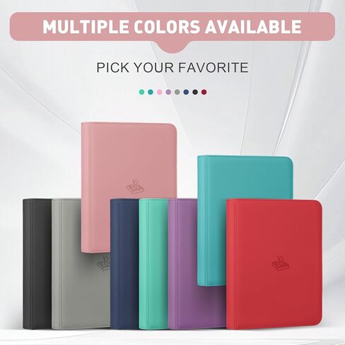 Trading Card Binder 9 Pocket, 360 Pockets Double-Sided Card Album, Premium PU Leather Zipper Card Holder for MTG, TCG, Sports & Game Cards, Must-Have for Collectors（Pink） in Saudi Arabia