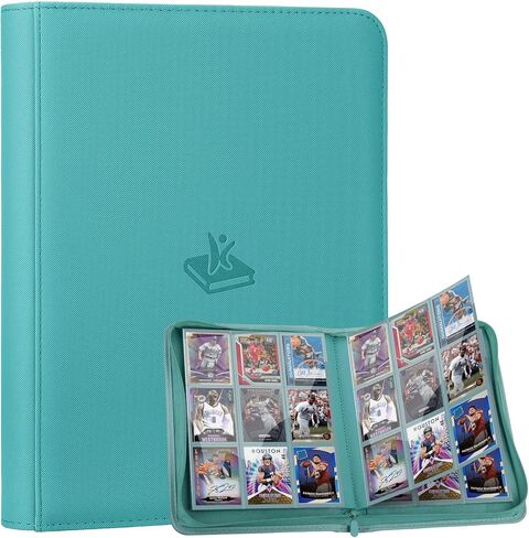 Trading Card Binder 9 Pocket, 360 Pockets Double-Sided Card Album, Premium PU Leather Zipper Card Holder for MTG, TCG, Sports & Game Cards, Must-Have for Collectors（Pink） in Saudi Arabia
