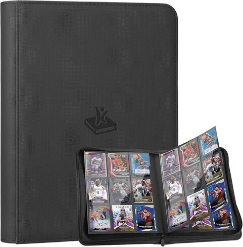 Trading Card Binder 9 Pocket, 360 Pockets Double-Sided Card Album, Premium PU Leather Zipper Card Holder for MTG, TCG, Sports & Game Cards, Must-Have for Collectors（Pink） in Saudi Arabia