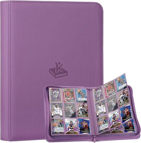 Trading Card Binder 9 Pocket, 360 Pockets Double-Sided Card Album, Premium PU Leather Zipper Card Holder for MTG, TCG, Sports & Game Cards, Must-Have for Collectors（Pink） in Saudi Arabia