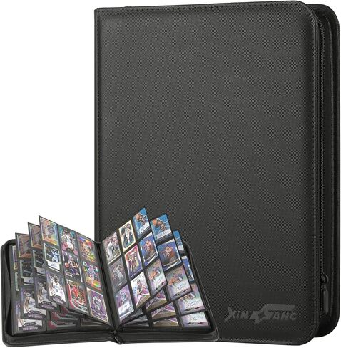 Trading Card Binder 9 Pocket, 360 Pockets Double-Sided Card Album, Premium PU Leather Zipper Card Holder for MTG, TCG, Sports & Game Cards, Must-Have for Collectors（Pink） in Saudi Arabia