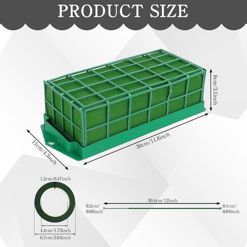 6 Pcs Floral Foam Cage with Tape and Wire 11.8 x 4.3 x 3.1 Inch Floral Foam Arrangement Supplies Rectangle Flower Cage Holder for Flower Shops Wedding Holiday Table in Saudi Arabia