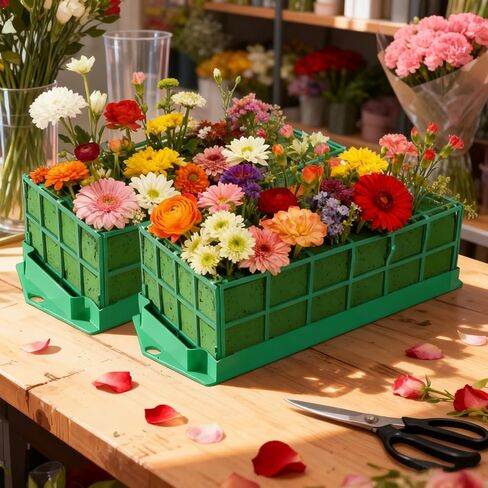 6 Pcs Floral Foam Cage with Tape and Wire 11.8 x 4.3 x 3.1 Inch Floral Foam Arrangement Supplies Rectangle Flower Cage Holder for Flower Shops Wedding Holiday Table in Saudi Arabia