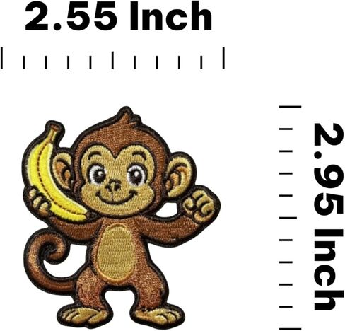Monkey Iron On Patch – Embroidered Wildlife Animal Patch for Jackets, Backpacks, Hats, and DIY Projects in Kuwait