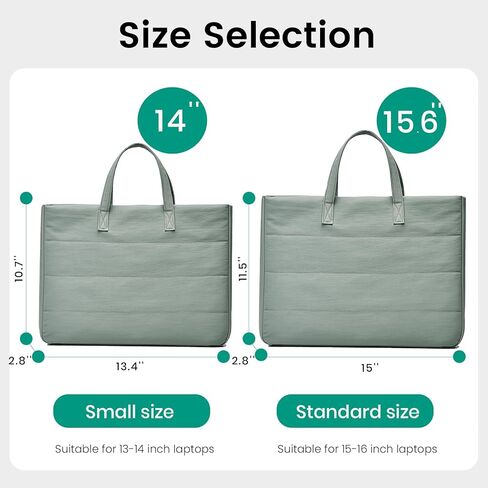 Laptop Bag for Women/Men, Water-Repellent Fabric, Compatible MacBook Pro 16 Inch, 15.6 Inch HP, Dell, Acer Aspire, Asus Notebook, Lightweight Laptop Shoulder Bag Carrying Case, Mint Green in Kuwait