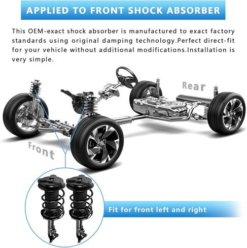 Front Struts Shocks, 1333049 Complete Strut Assembly Fit for 2008-2014 Mercedes-Benz W204 C230 C250 C300 C350 RWD 2 Pack in Saudi Arabia