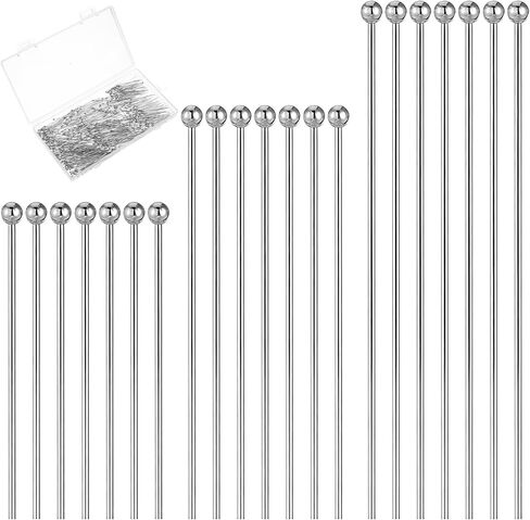 500PCS Head Pins for Jewelry Making Stainless Steel Ball Head Pins 30mm 40mm 50mm Long Jewelry Making Pin Silver Ball Head-Pins Jewelry-Findings for Earring Pendant Bracelet Necklace DIY Crafts in Kuwait