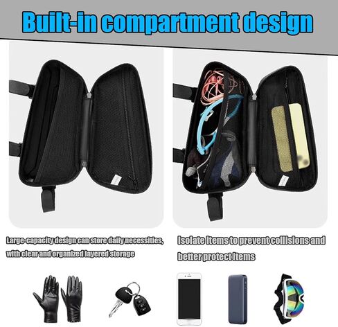For GSX-8T GSX-8TT GSX-8R GSX-8S Motorcycle saddle bag waterproof triangle frame bag hard shell side hanging bag seat tube accessories storage bag (GSX-8S) in Saudi Arabia