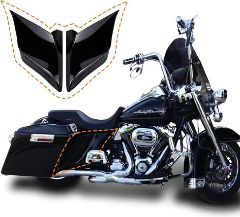 أغطية جانبية ممتدة مقاس 4.5 بوصة من Advanblack تناسب 2009 2010 2011 2012 2013 Harley Touring Street Glide Road Glide (أسود زاهي، زوج واحد) in Kuwait