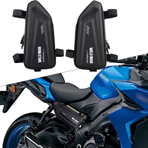 لـ Ninja 400 650 300 250 250R Ninja H2R ZH2 ZX10R ZX6R دراجة نارية تعديل حقيبة جانبية مقاومة للماء مثلث حقيبة جانبية حقيبة قشرة صلبة (أسود) in Kuwait