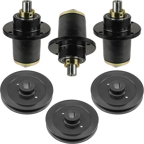 Caltric 72in Deck Spindle and Pulley Compatible with Bad Boy Pup 2007 AOS 72in 2007-2008/037-6015-00 037-6015-50 033-7203-00 Qty 3 in Saudi Arabia
