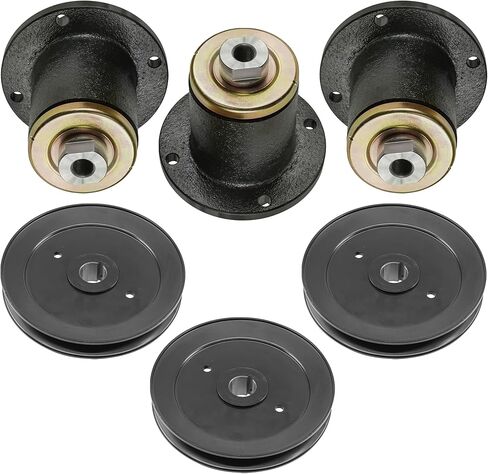 Caltric 72in Deck Spindle and Pulley Compatible with Bad Boy Pup 2007 AOS 72in 2007-2008/037-6015-00 037-6015-50 033-7203-00 Qty 3 in Saudi Arabia
