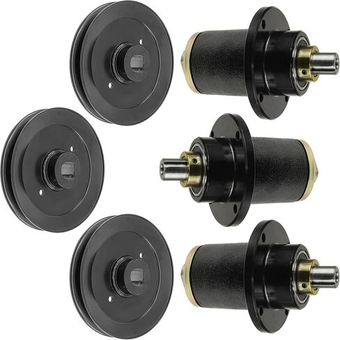 Caltric 72in Deck Spindle and Pulley Compatible with Bad Boy Pup 2007 AOS 72in 2007-2008/037-6015-00 037-6015-50 033-7203-00 Qty 3 in Saudi Arabia
