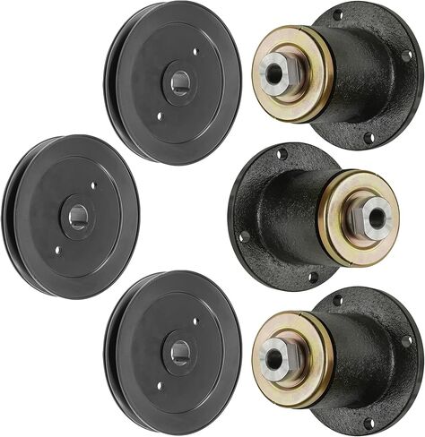 Caltric 72in Deck Spindle and Pulley Compatible with Bad Boy Pup 2007 AOS 72in 2007-2008/037-6015-00 037-6015-50 033-7203-00 Qty 3 in Saudi Arabia