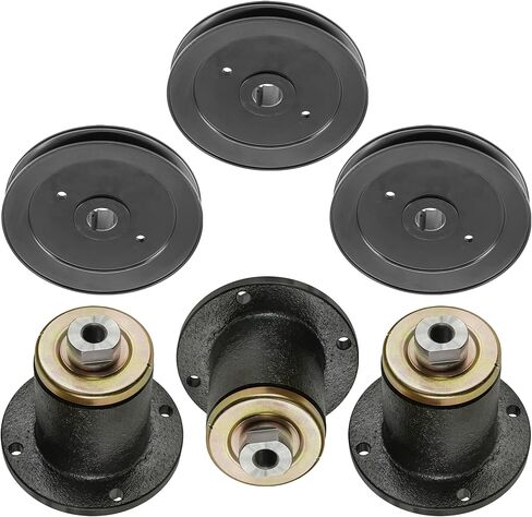 Caltric 72in Deck Spindle and Pulley Compatible with Bad Boy Pup 2007 AOS 72in 2007-2008/037-6015-00 037-6015-50 033-7203-00 Qty 3 in Saudi Arabia