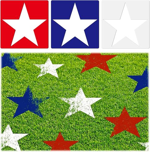Mifoci 12 Pcs 4th of July Large Star Stencils 250th Anniversary Independence Day Patriotic Star Templates Stencils Reusable Plastic Drawing Painting Template for Painting on Lawn Wood Paper Fabric in Saudi Arabia