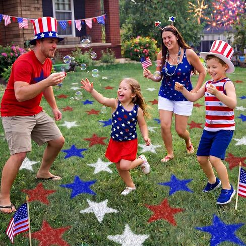 Mifoci 12 Pcs 4th of July Large Star Stencils 250th Anniversary Independence Day Patriotic Star Templates Stencils Reusable Plastic Drawing Painting Template for Painting on Lawn Wood Paper Fabric in Saudi Arabia