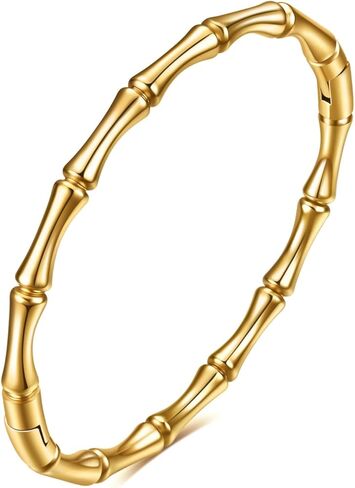 الخيزران سوار الإسورة المشبك أساور الذهب الفولاذ المقاوم للصدأ الخيزران تصميم سوار ذهب للنساء الرجال لذيذ معصم اليد مجوهرات هدية in Saudi Arabia