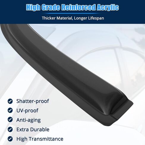 FREEMOTOR802 Tape-on Window Deflectors Fits 2001-2007 Toyota Sequoia, Rain Guards Side Window Visors Wind Deflectors Vent Visors Slim Style Smoke Tinted Acrylic 4 Pieces in Kuwait